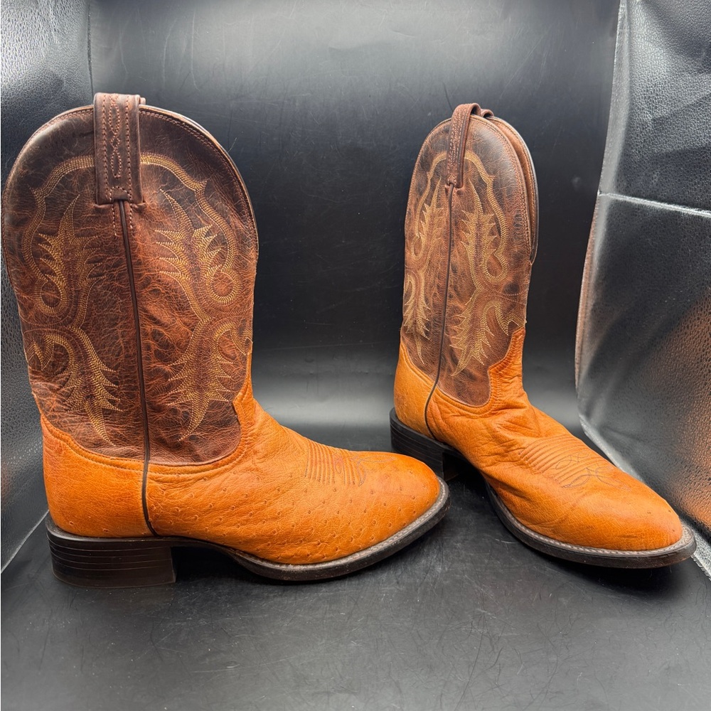 Tony Lama USA Half Quill Ostrich Cowboy Boots Men’s Size 9D